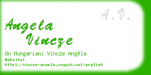 angela vincze business card